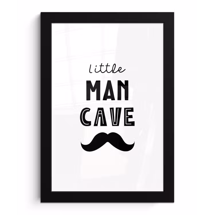 Poster met lijst - Quotes - Little man cave - Spreuken - Jongens - Kind — 1