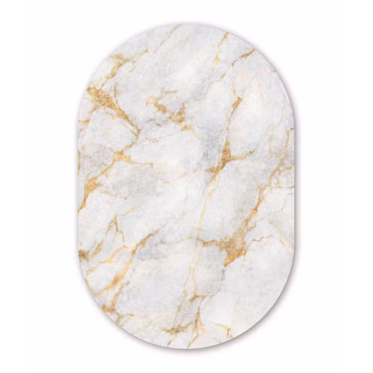 Muurovaal - Marmer - Wit - Goud - Abstract — 2