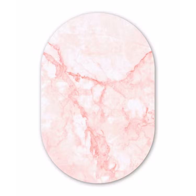 Muurovaal - Marmer - Wit - Roze - Chic — 2