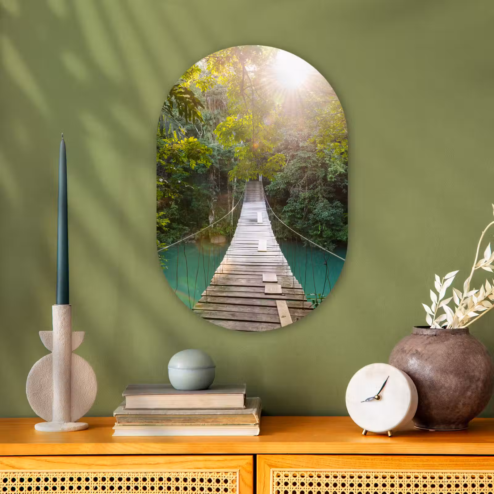 Muurovaal - Jungle - Water - Brug - Natuur - Planten — 1
