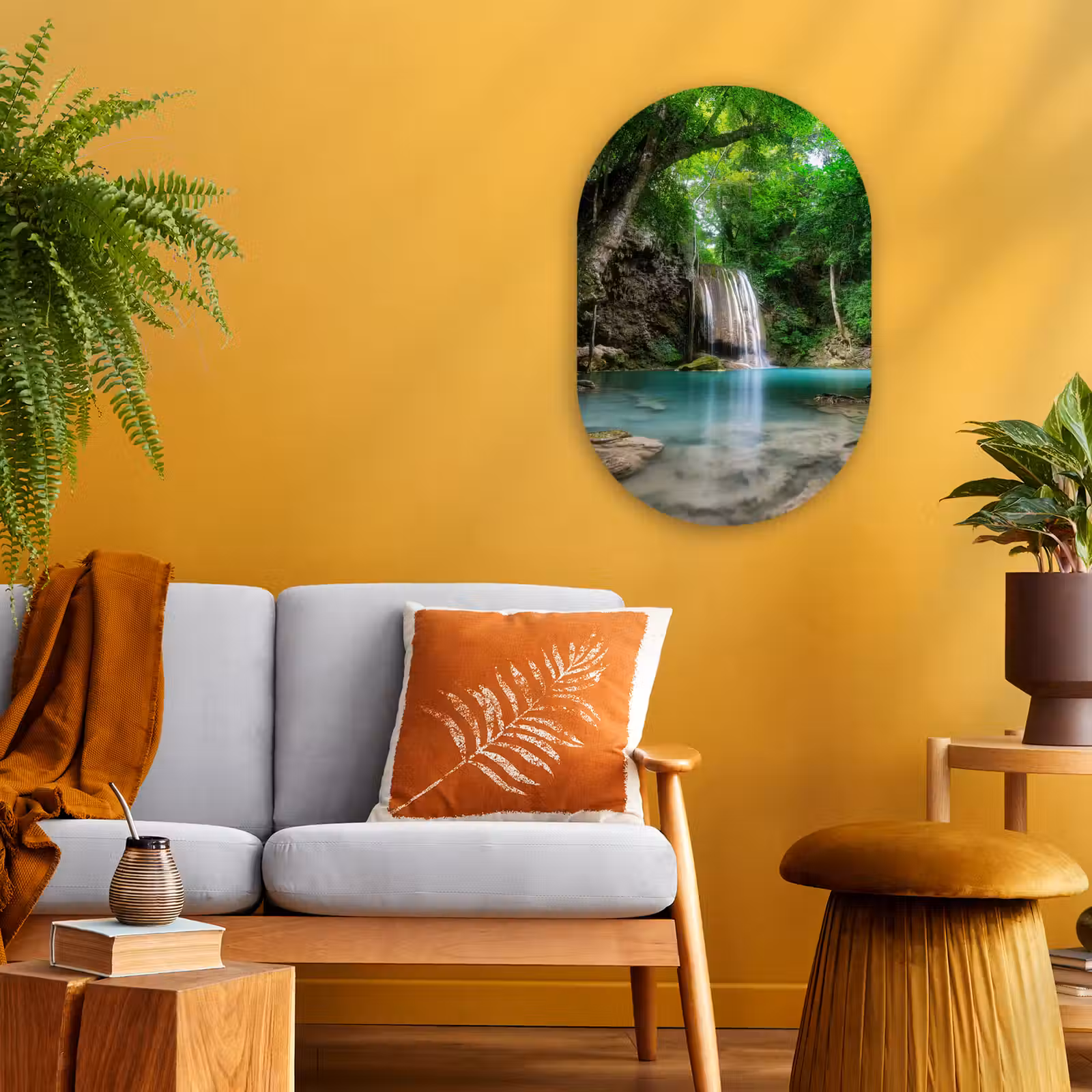 Muurovaal - Jungle - Waterval - Planten - Water - Natuur — 1