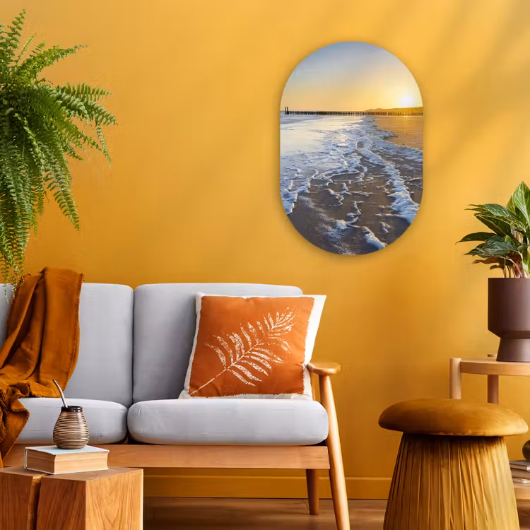Muurovaal - Kunststof - Het strand bij Domburg — 1