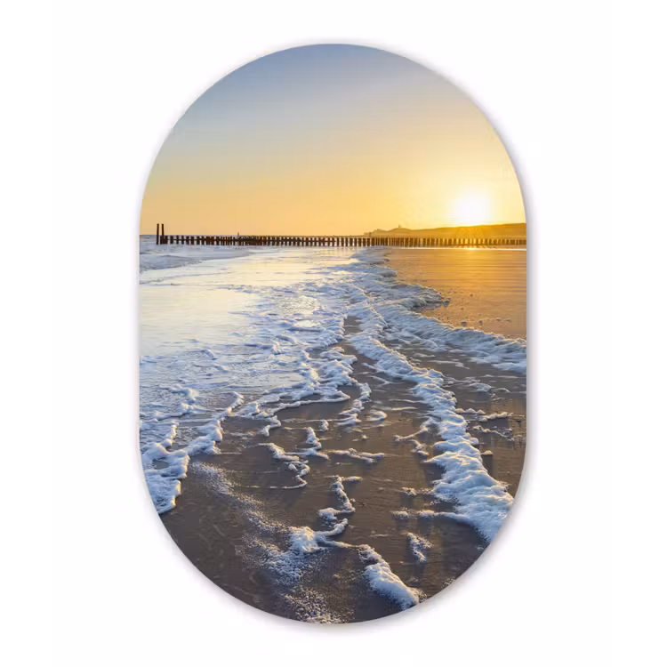 Muurovaal - Kunststof - Het strand bij Domburg — 2