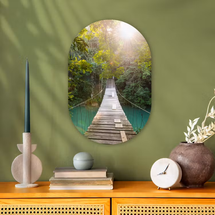 Muurovaal - Jungle - Water - Brug - Natuur - Planten — 1