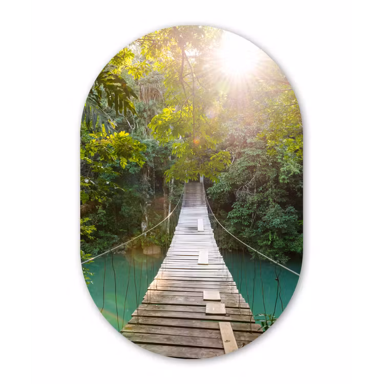 Muurovaal - Jungle - Water - Brug - Natuur - Planten — 2