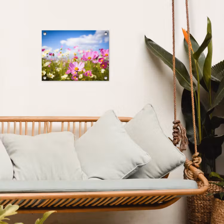 Tuinposter - Veld vol kleurrijke bloemen — 5