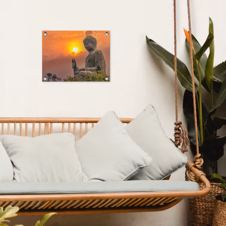 Tuinposter - Grote Boeddha bij zonsondergang — 5