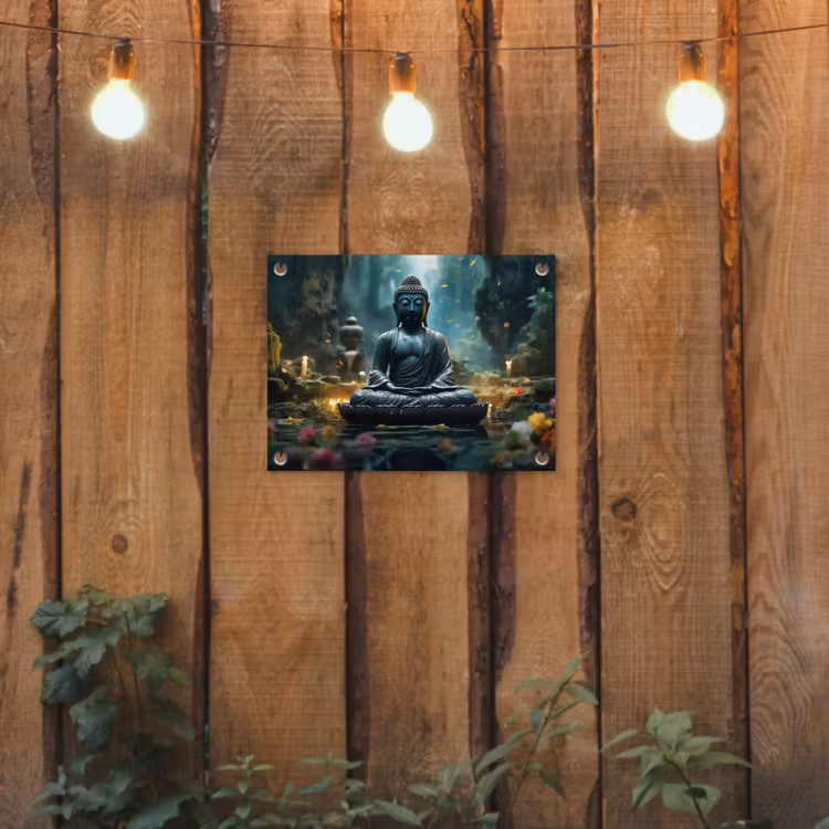 Tuinposter - Boeddha in een mystieke tuin — 2