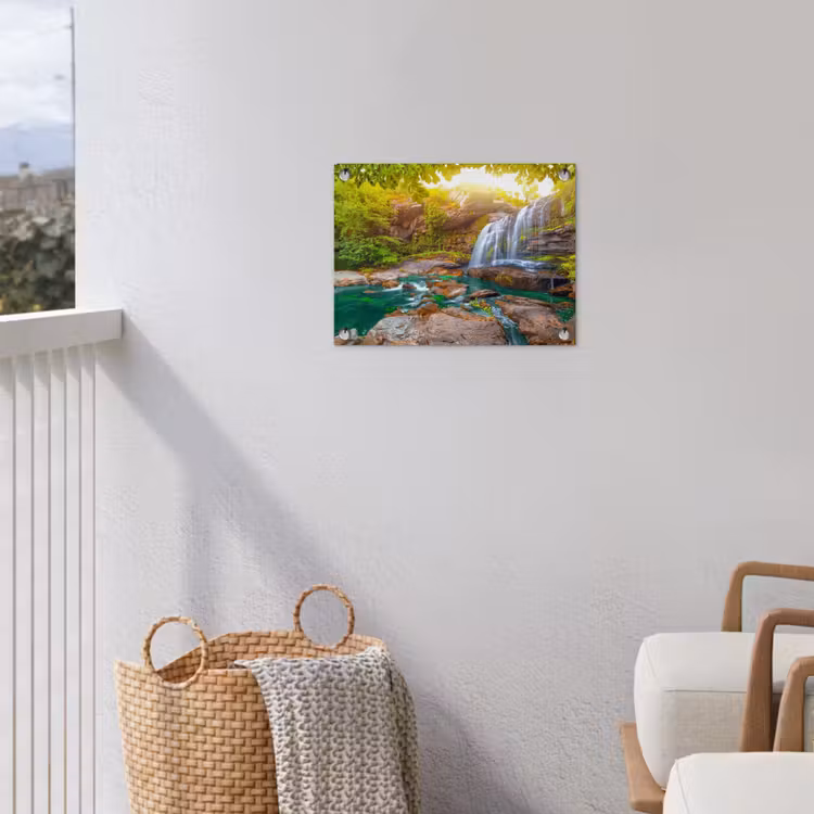Tuinposter - Waterval in een weelderig bos — 3