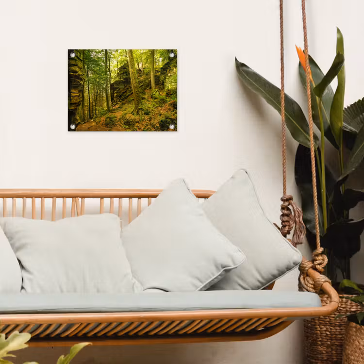 Tuinposter - Bos met Rotsen en Mos — 5