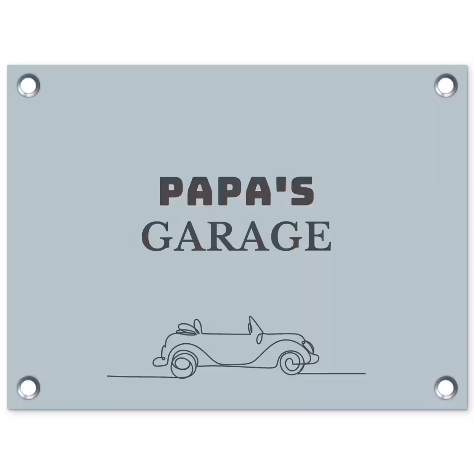 Tuinposter - Papa's Garage met auto — 1