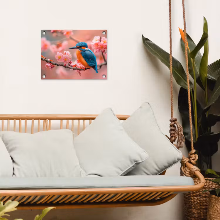 Tuinposter - IJsvogel tussen Kersenbloesems — 5
