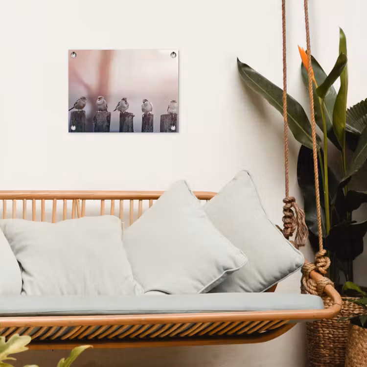 Tuinposter - Mussen op Houten Palen — 5