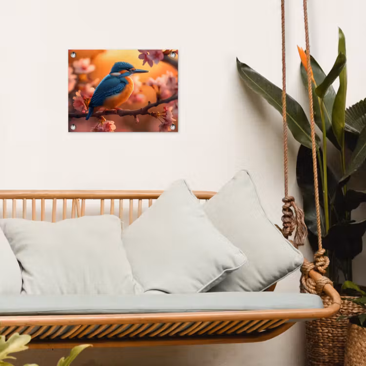 Tuinposter - IJsvogel in de Bloesemtak — 5