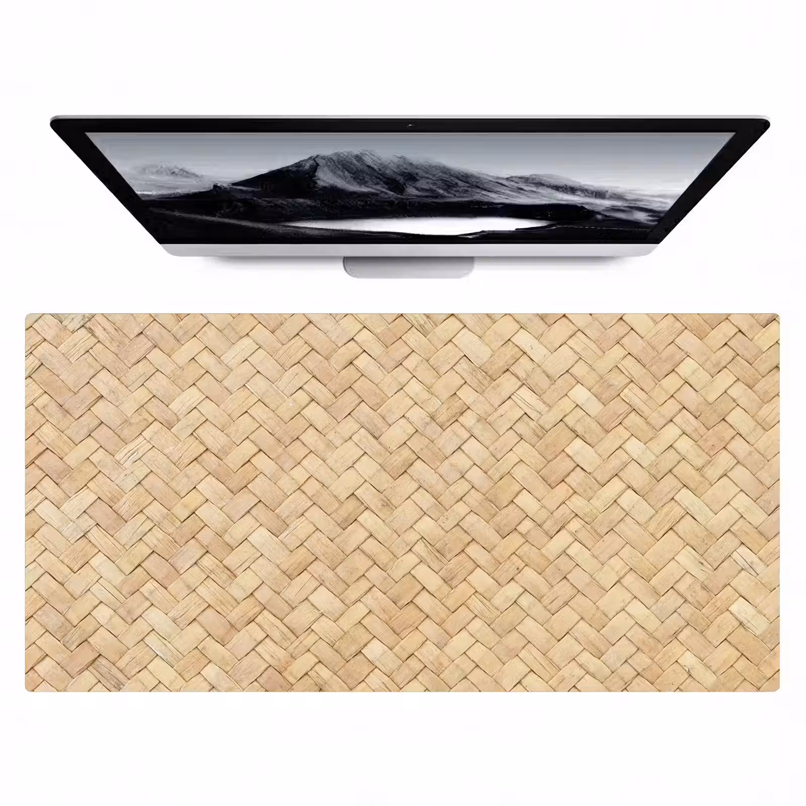 Bureau onderlegger - patroon-beige-rotan-print — 1