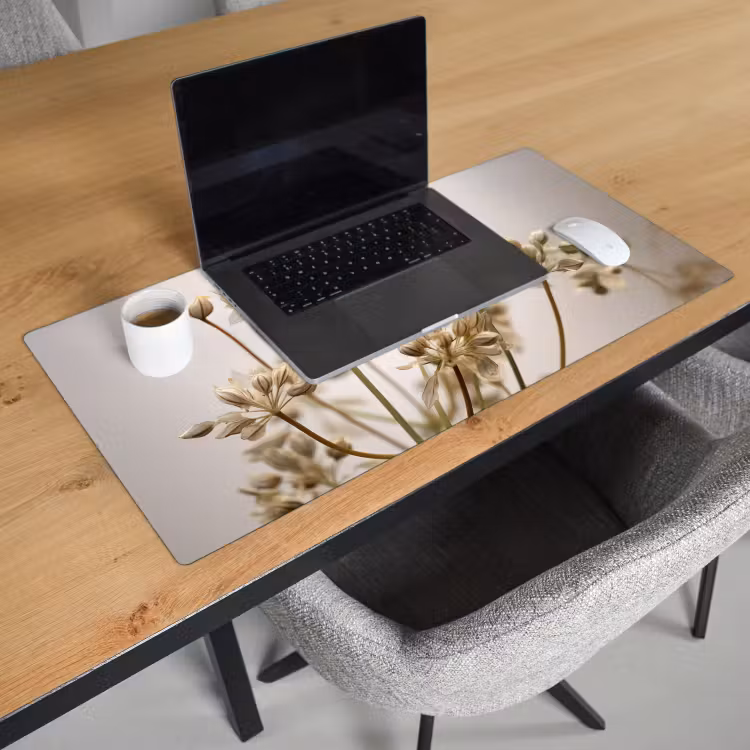 Bureau onderlegger - droogbloemen-beige-wit-planten — 3