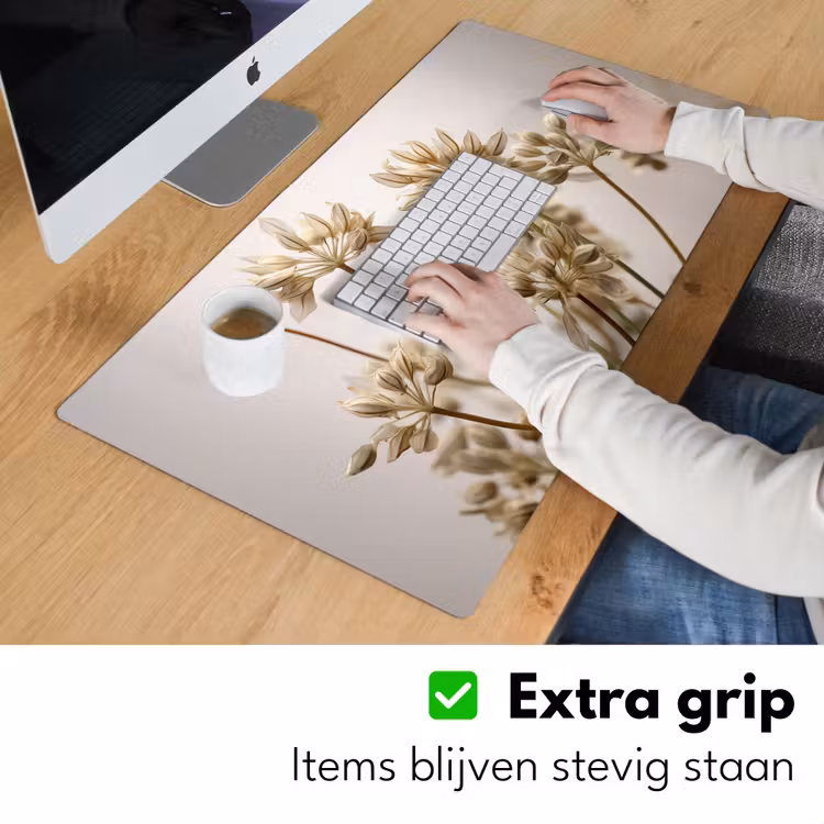 Bureau onderlegger - droogbloemen-beige-wit-planten — 6