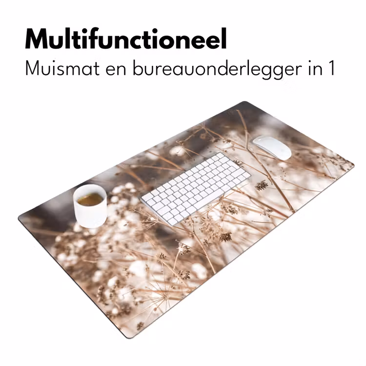 Bureau onderlegger - droogbloemen-wit-planten — 7