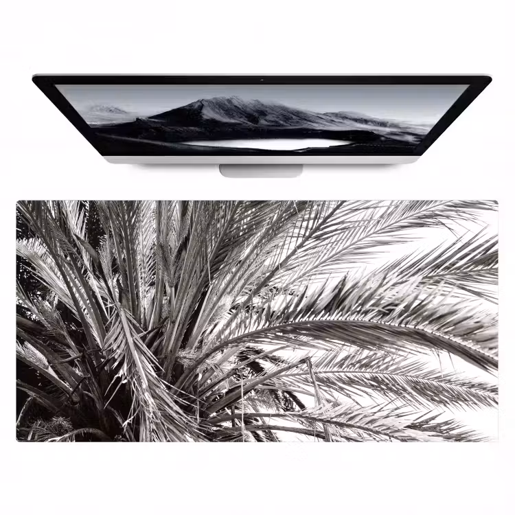 Bureau onderlegger - palmboom-tropisch-zwart-wit — 1