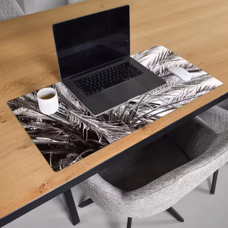 Bureau onderlegger - palmboom-tropisch-zwart-wit — 3