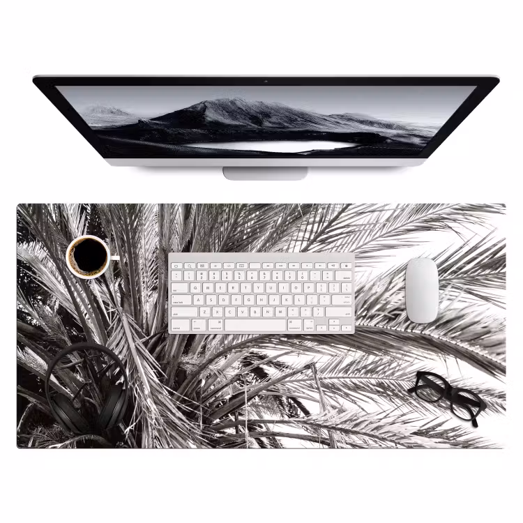Bureau onderlegger - palmboom-tropisch-zwart-wit — 4
