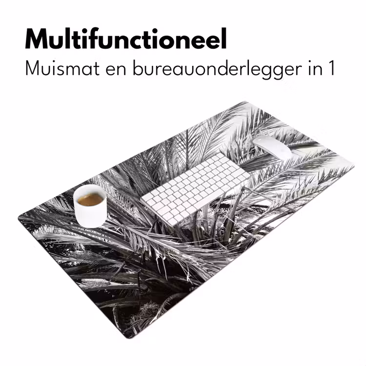 Bureau onderlegger - palmboom-tropisch-zwart-wit — 7