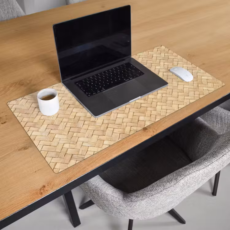 Bureau onderlegger - patroon-beige-rotan-print — 3