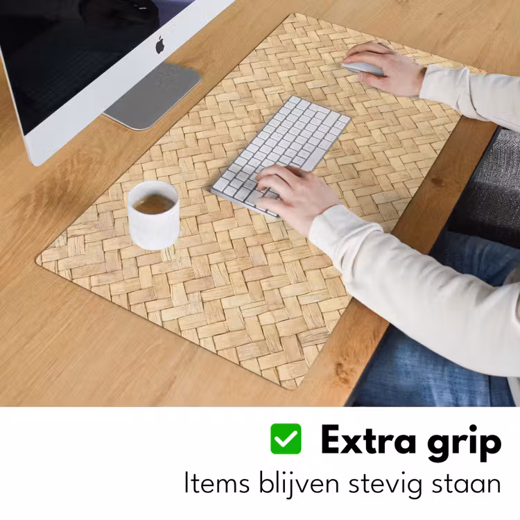 Bureau onderlegger - patroon-beige-rotan-print — 6