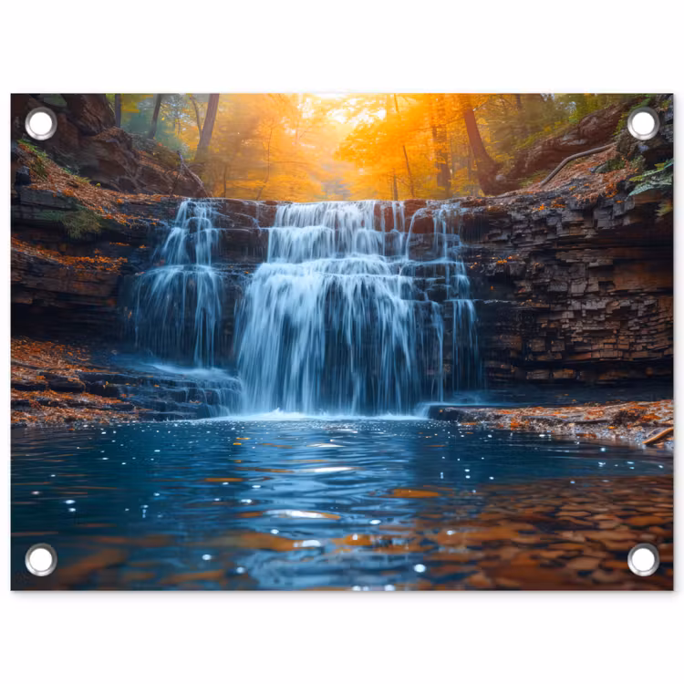 Tuinposter - Herfstwaterval in het Bos — 1