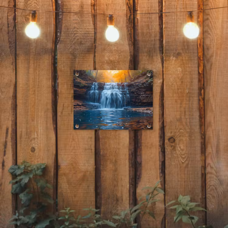Tuinposter - Herfstwaterval in het Bos — 2
