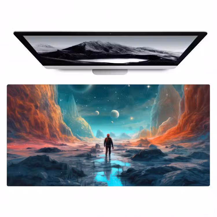 Bureau onderlegger - bergen-ruimte-planeten-astronaut — 1