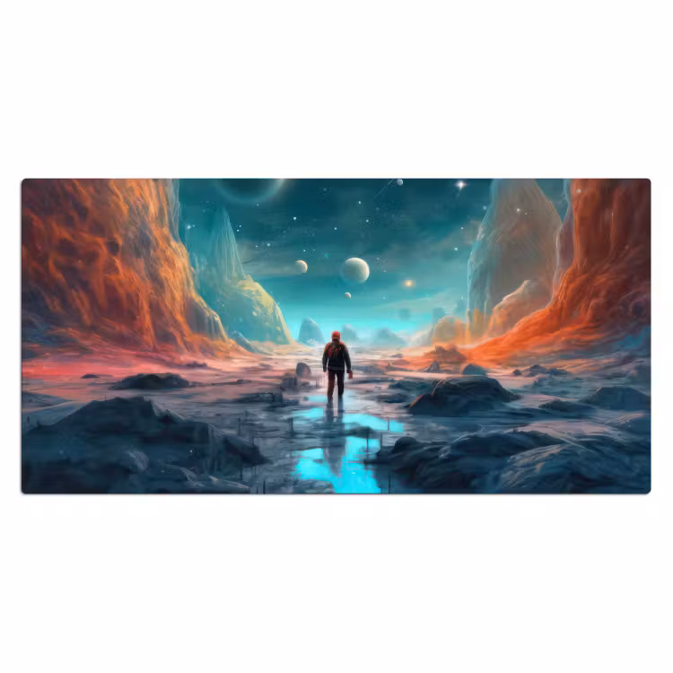 Bureau onderlegger - bergen-ruimte-planeten-astronaut — 2