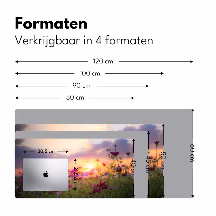 Bureau onderlegger - bloemen-roze-zonsondergang-natuur-weide-horizon — 7