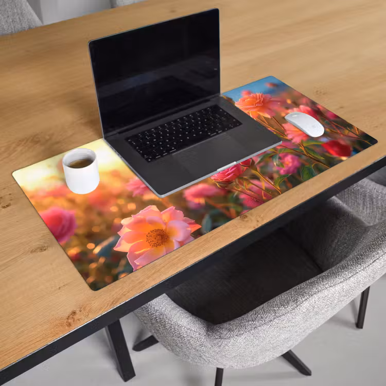 Bureau onderlegger - bloemen-rozen-natuur-roze-bloem — 2