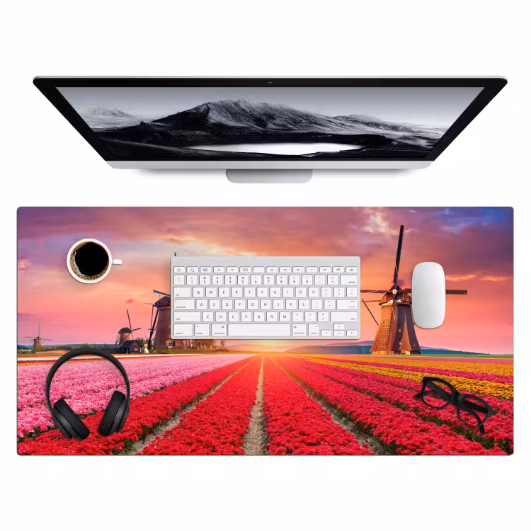 Bureau onderlegger - bloemen-tulpen-bloemenveld-molens-holland — 3