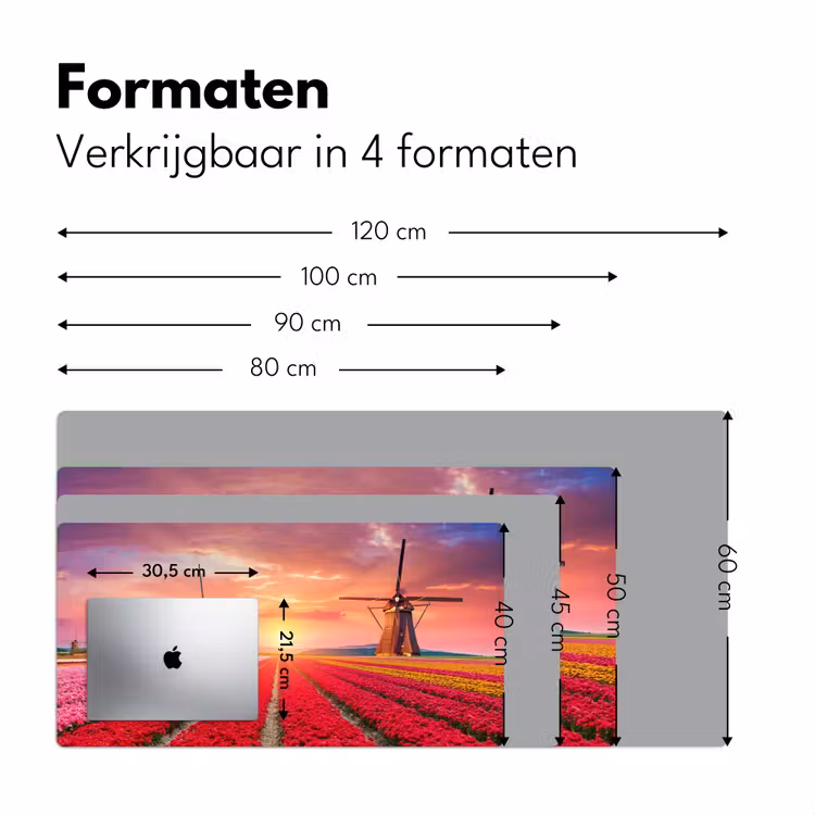 Bureau onderlegger - bloemen-tulpen-bloemenveld-molens-holland — 7