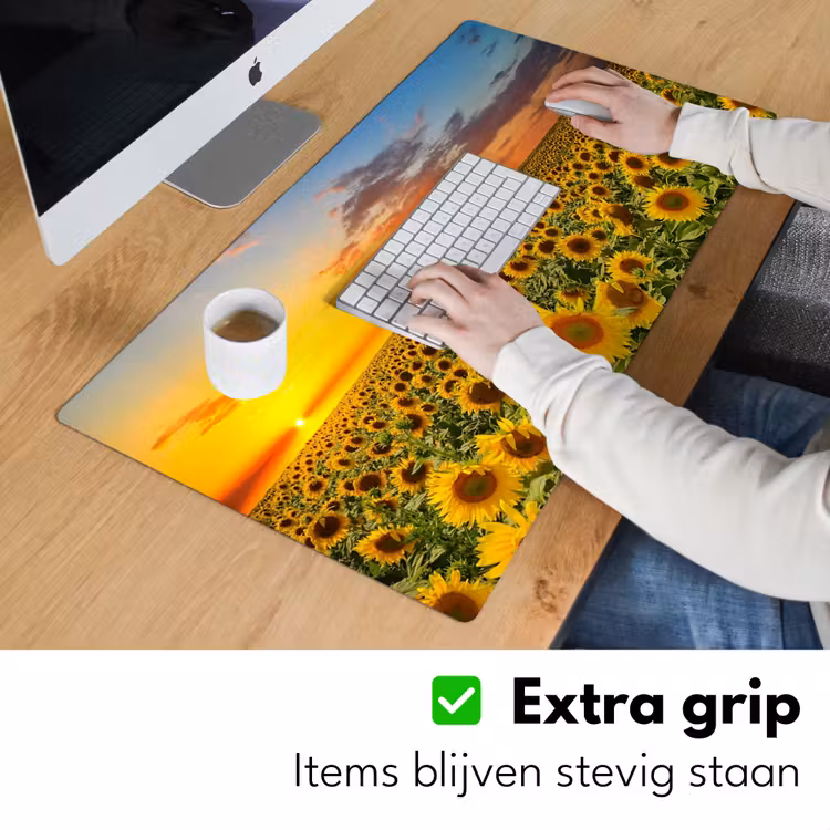 Bureau onderlegger - bloemen-zonnebloem-zonsondergang-nacht-oranje — 5