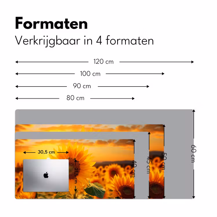 Bureau onderlegger - zonnebloem-bloemen-geel-bloemenveld-met-zonnebloemen — 7