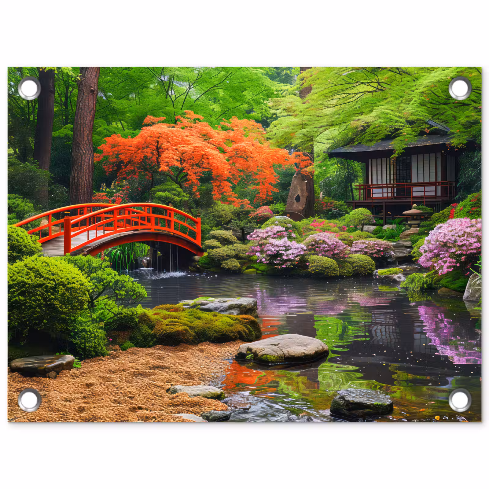 Tuinposter - Kleurrijke Japanse Tuin — 1
