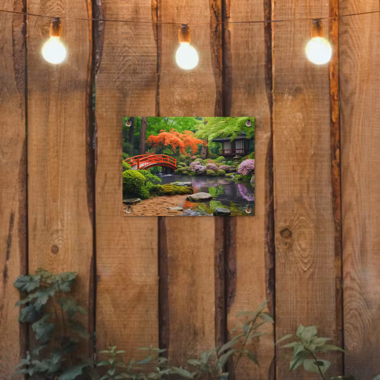 Tuinposter - Kleurrijke Japanse Tuin — 2