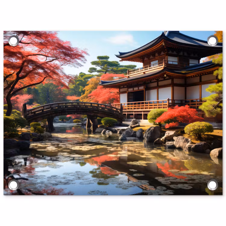 Tuinposter - Japanse Tuin in de Herfst — 1