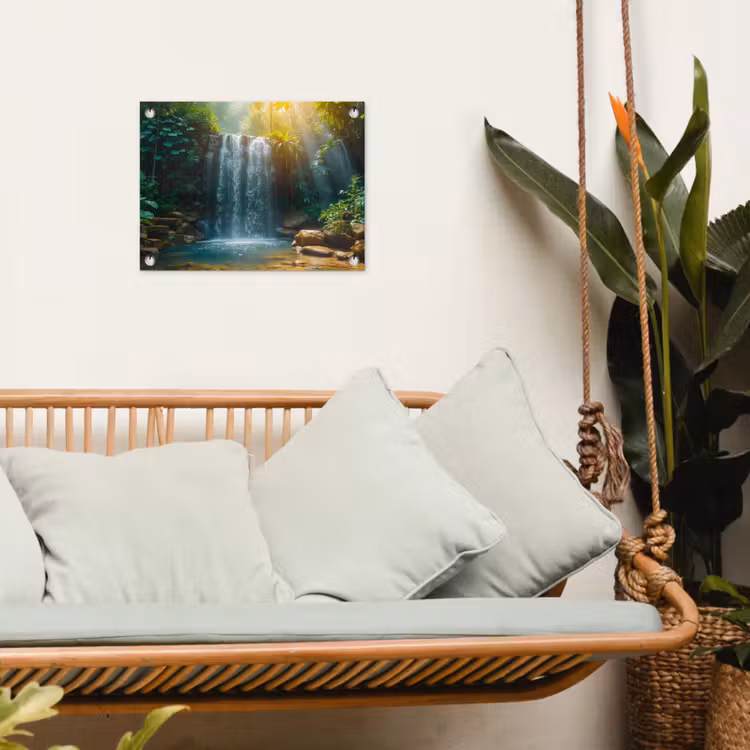 Tuinposter - Tropische Waterval in Zonlicht — 5