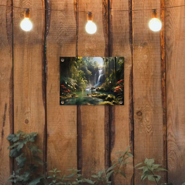 Tuinposter - Verborgen Waterval in de Tropen — 2