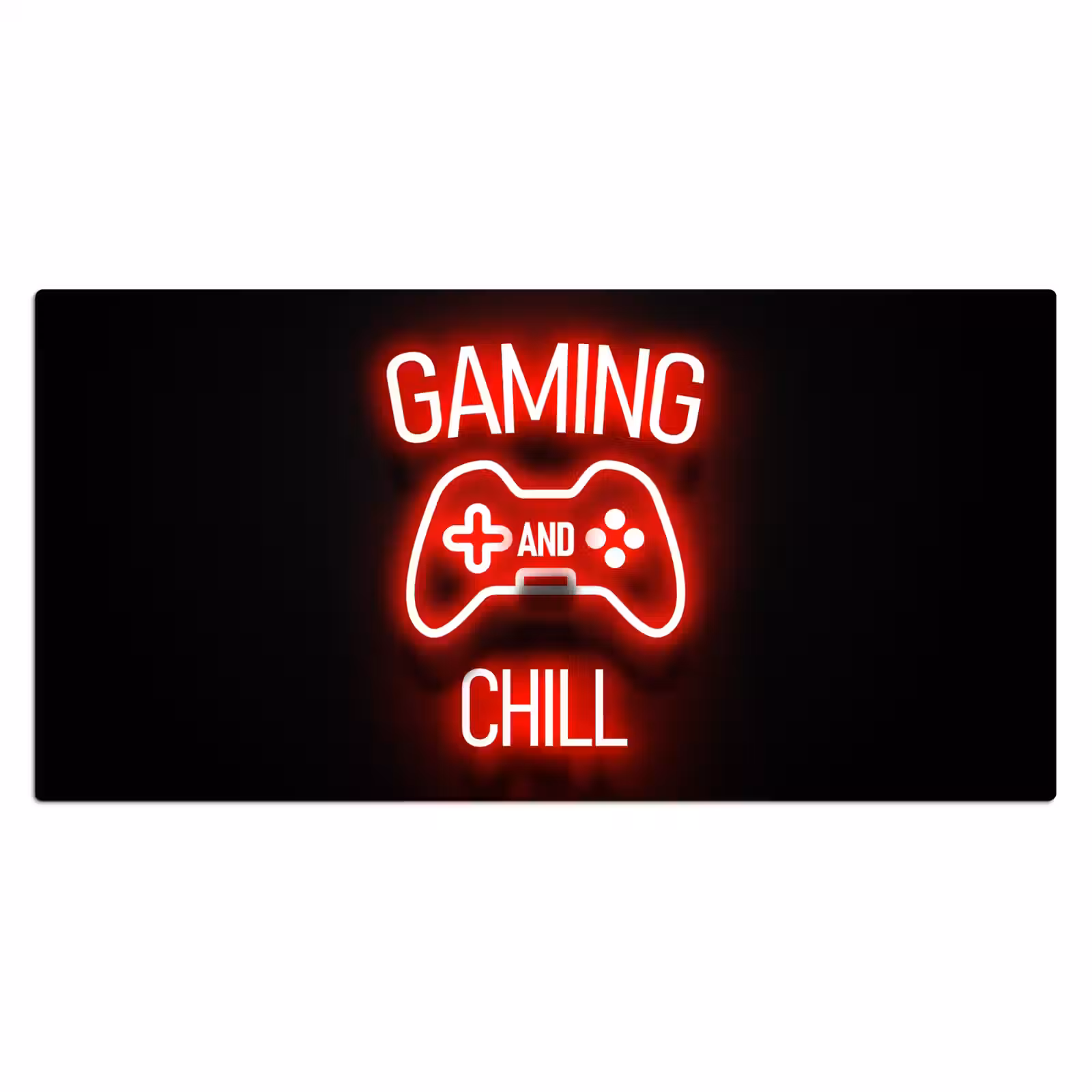 Bureau onderlegger - gaming-quotes-gaming-and-chill-neon-rood — 1
