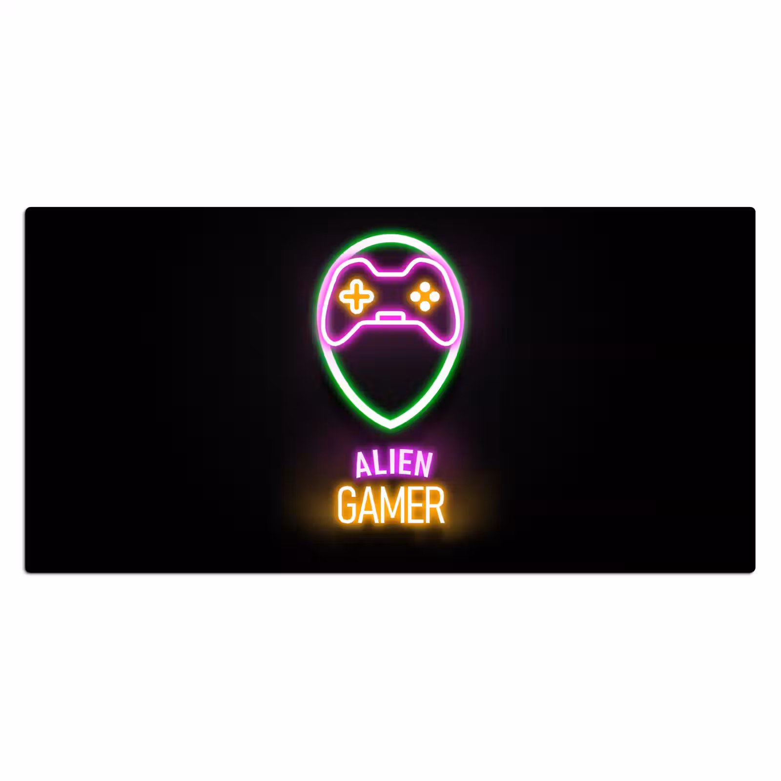 Bureau onderlegger - gaming-quotes-neon-alien-gamer-controller — 1