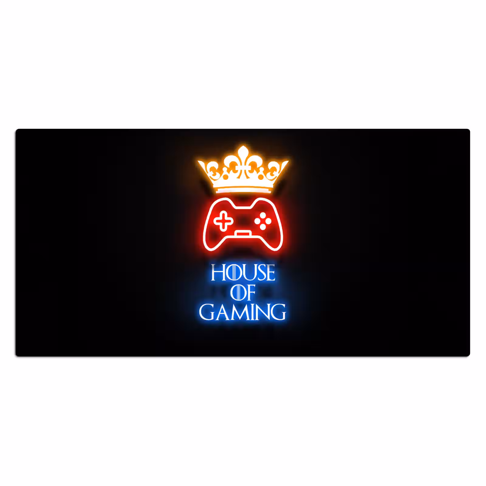 Bureau onderlegger - gaming-quotes-neon-house-of-gaming-kroon-tekst — 1