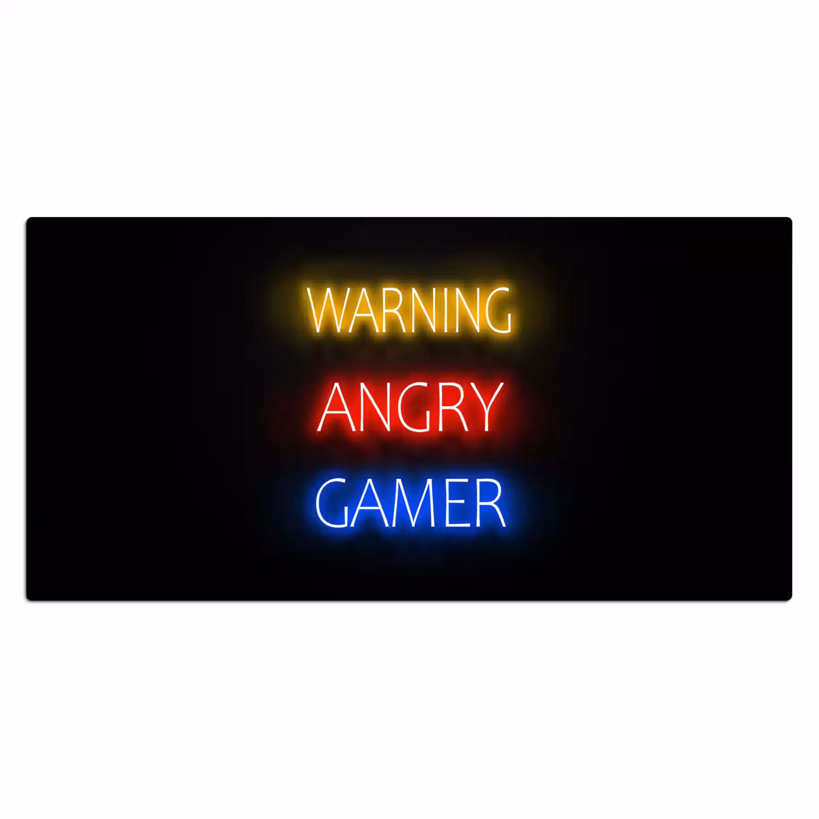 Bureau onderlegger - gaming-quotes-warning-angry-gamer-neon — 1