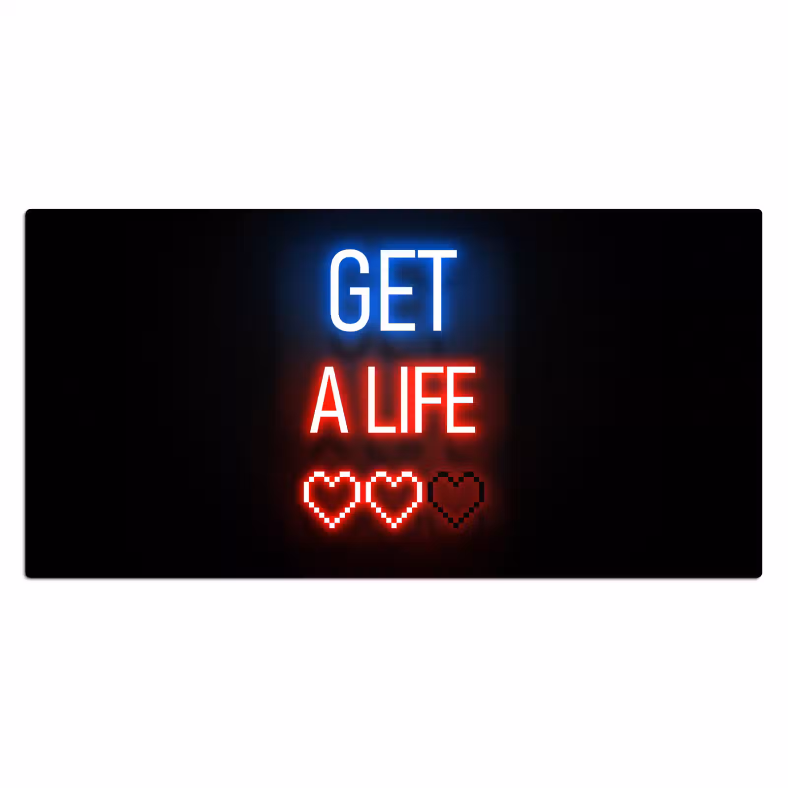 Bureau onderlegger - gaming-tekst-get-a-life-neon-zwart — 1