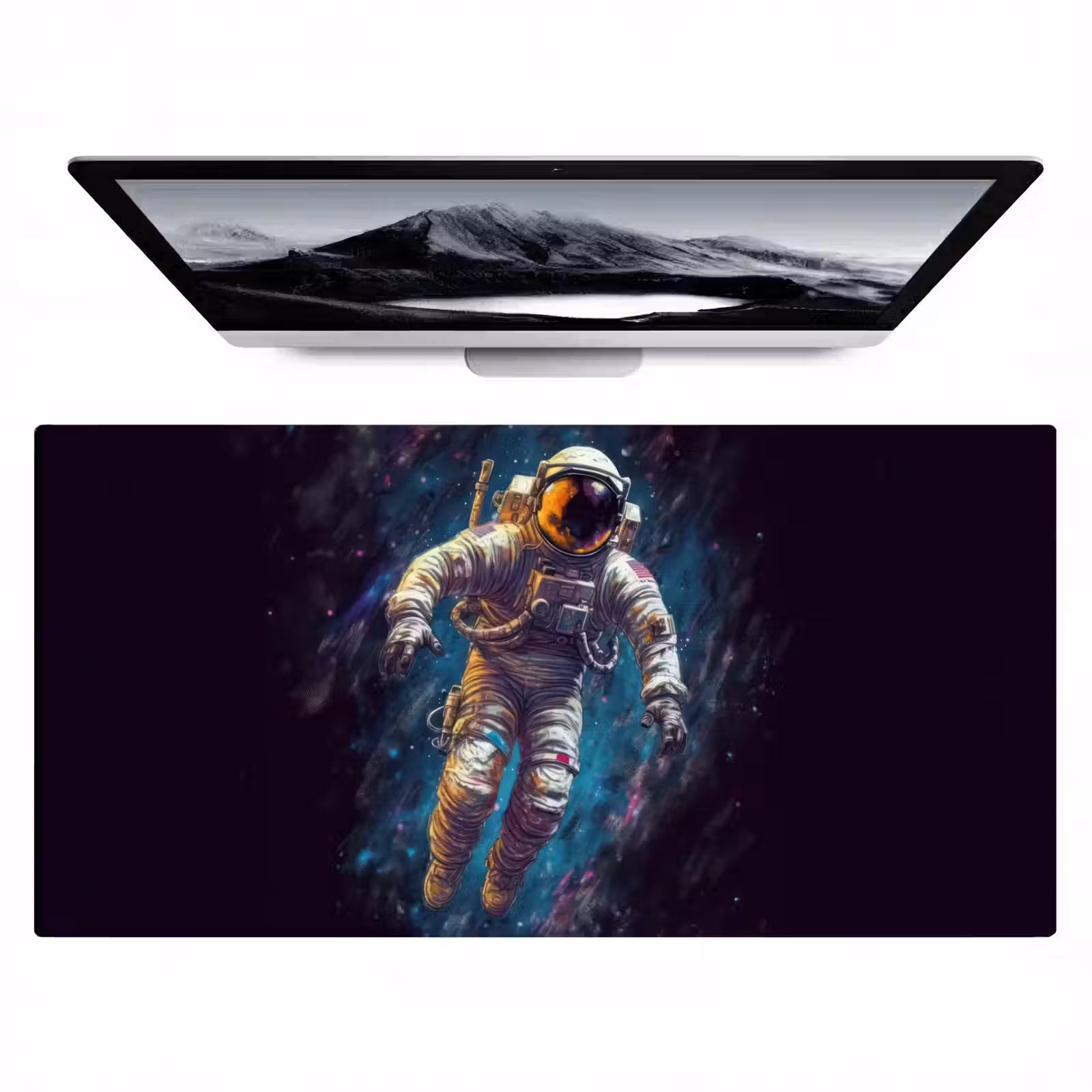 Bureau onderlegger - ruimte-neon-astronaut-sterren — 1