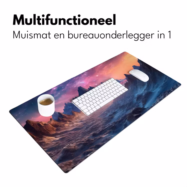 Bureau onderlegger - bergen-sterren-kleurrijk-neon — 7